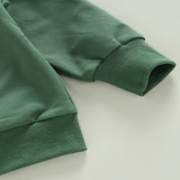 Wybzd Baby Boy odjeća jesen odijelo dugih rukava majica s dugim rukavima TOPLY prugaste hlače za crtanje postavljeno zeleno 0- mjeseci