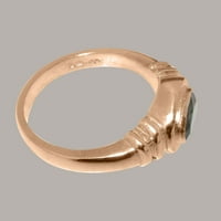 Britanci napravio je 10k Rose Gold originalni prirodni London Blue Topaz Unizno zaručnički prsten -