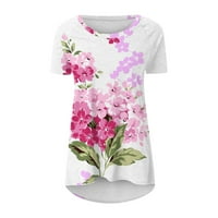 Ženski vrhovi kratkih rukava odštampana bluza Ležerne prilike za žene Ljeto okrugle dekolte majice Tuničke
