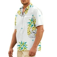 Muški gumb s kratkim rukavima dolje Vintage Bowling Lilo Stitch Najbolji prijatelj uzorak majice Havajska casual tiskana majica na plaži Ljetni obični fit top