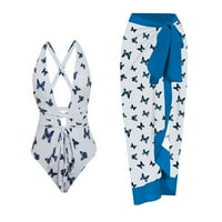 Ženski kupaći kostimi Aaiyomet + prikrivanje dva vintage print Monokini Crop top i kratke hlače za tinejdžere,