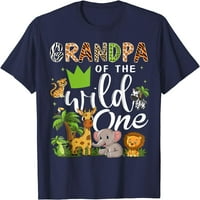 Muška djeda divlje životinje Safari 1. rođendana porodična majica
