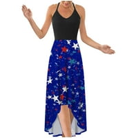 Miayilima mini haljine za žene modne nezavisnosti, asimetrični cvjetni ispisani V-izrez bez rukava za