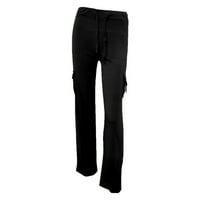 Viadha radne pantalone za žene vježbanje tajice Stretch labave hlače Struk dugme Pocket Yoga teretana