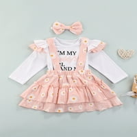 MA & Baby Toddler Djevojke za djecu s odjećom Pismo od ispisane suknje s dugim rukavima