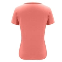AMOUSA Žene Ležerne prilike za košulje s kratkim rukavima s kratkim rukavima V-izrez Top bluza Majica