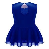 Renvena Kids Girls mreža bez rukava Spesionirana haljina za klizanje ledena haljina 6- Royal Blue 16