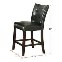 Kožna tapecirana visoka stolica za ručavanje, crna