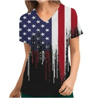 Ženske američke zastave 4. jula Zvijezde Stripes TEE Labotinski patriotski T Dug Dan za samostalnost