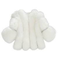 Sawvnm plus veličine kaput žene modne čvrste jakne kratki šivanje FAU kaput poklon za odrasle bijele