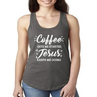 Wild Bobby Coffee me pokreće Isus me drži da idem na inspirativno kršćanske trkačke trkačke tenk, tamno
