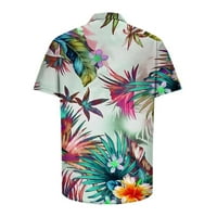 Ernkv muške slobodne udobne košulje modne biljke Print tinejdžerke ljetne kratke rukave majice rever