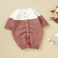 Dugme za bebe Girl Down Thumsuits Dugi rukav Kontrastni u boji Klintni Rompers Novorođena zimska odjeća