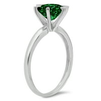 2ct okrugli rez dragocjeni dragulj simulirani emerald pravi 18k bijeli zlatni robotski laserski graviranje