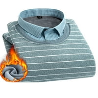 Muški casual redovno pletene pulover dukserice stilski polo majica s dugim rukavima toplotno izbacivanje