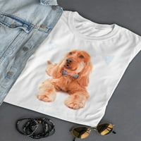 Španijel pas na podnoj majici žene -Image by Shutterstock, ženska mala
