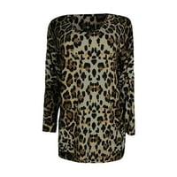 Ženska Ležerna moda V-izrez Leopard Džepne bluze Dugi rukavi HOT6SL4869609