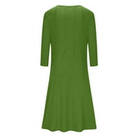 Haljine za žensko čišćenje Žene Modni tanak fit udoban gumb V-izrez Puno boje casual haljina plus veličine