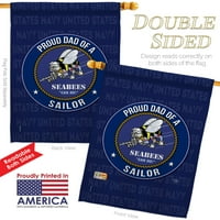 Seabees Ponosni tata mornarica zastava mornarskog mornarskog dvostranog dvorišta Baner
