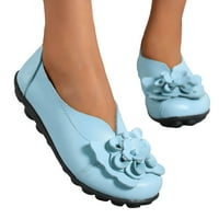 PIMFYLM Floafers Platformama za žene za žene sa lancem Udobne potpetica na okruglim prstima Poslovna radna cipela svijetlo plava 9