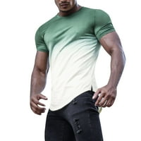 Kali_store T majice za muškarce Muška modna majica vježbajte mišićne košulje V-izrez Solid boja majica