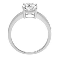 2. CT sjajan ovalni rez prozirni simulirani dijamant 18k bijeli zlatni pasijans prsten sz 4.5