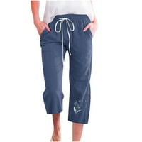 Aueooeo Womens Yoga Duksevi sa džepovima ravne lagane udobne šljokice visokog struka labave hlače