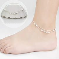Jiaroswwei Žene Zvjezdane perlice za kuglice za gležanj lančana narukvica bosonogi Sandal Anklet nakit