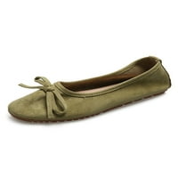 Woobling Ženski baletni stanovi Bowknot Loafers Slip na ravnim cipelama hodanja haljina cipela ugodna udobnost lagana zelena 6