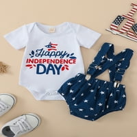 Dan nezavisnosti Dječji dječaci 4. jula Outfits Sets Sets Kratki rukav ROMPER TOPS + STARSEND STAR PRINT