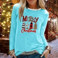 Ženske bluze i vrhovi Dressy ženska modna labava bluza s dugim rukavima Božićni tisak majica na vrhu