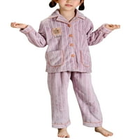 Nizina djeca sa džepovima Flannel pidžame setovi dječaci i djevojke ravno noge flece za spavanje dugih