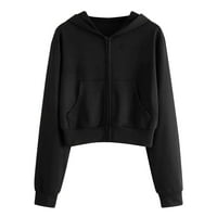 Echfiprom crna puna zip duksela za žene dukseri za žene lijepe duklje duge rukave atletski pulover sa