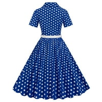 USMIXI Formalne haljine za žene Vintage 1950S gumb prema naletirano ljuljac linijska party maturalna