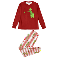 Porodica koja se podudara s božićnim pidžamima setovi Grinch Red White Stripe ispisane baby-djece-odrasli-kućne ljubimce veličine 2-komada i pantalone BodySuits Unise pidžama set