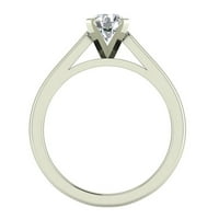 Dijamantni zaručnički prsten za žene okrugli pasijans 4-prong 14k bijelo zlato 0. Carat