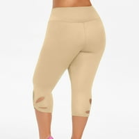 Ženska nogavica za jogu Capri hlače modne opuštene čvrste rezne hlače visoke elastične struine pantalone