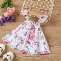 Viemylove haljine za djevojčice Toddler Baby Proljeće Ljeto Print Ruffless haljina bez rukava