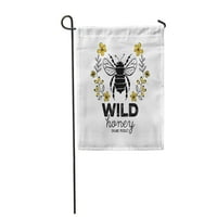 Dizajn etiketa meda saća za organske proizvode Sažetak značke Bee Beeh Garden Zastava Dekorativna zastava