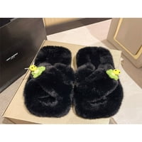 Daeful Women Fuzzy papuče kliznite na fluffne slajdove mekane plišane papuče ulične lagane crtane crtice