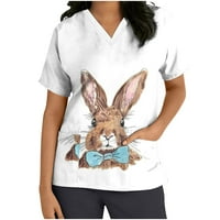 Utoimkio Happy Easter Majica za ženu za ženska klirenca kratkih rukava Tors Ljetne t košulje Casual