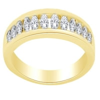 Okrugli bijeli prirodni dijamantski rub vječni prsten u 14K čvrstih ruža zlata