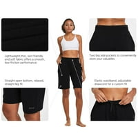 Ženske bermuda kratke hlače pamučne kratke hlače sa džepovima Black XL