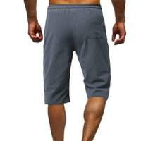 Muške pamučne platnene vježbe kratke hlače Ležerne prilike za crtanje Atletski trčanje Dužina koljena