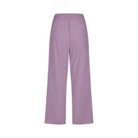 Naughtyhood posteljine hlače za žene Ljeto elastično struksko crtanje čvrstog boja labava fit capris