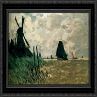 Vjetrenjača u blizini Zaandama Crni ukrašeni drv ugrađen platno umjetnost Monet, Claude