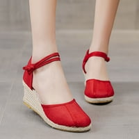 Zuwimk visoke sandale za žene, ženske dolce modne stilette otvorene nožne cipele sa petom sanale crvene