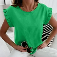 Plus veličine vrhova za žene bez rukava o vratu Slim Fit Plain t majice za žene zeleno xl