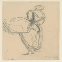 Žena sa baš poster Print John Singer Sargent