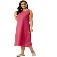 Eloria Women Tunic Top Maxi bez rukava bez rukava Casual haljina Boja: ružičasta Veličina: S